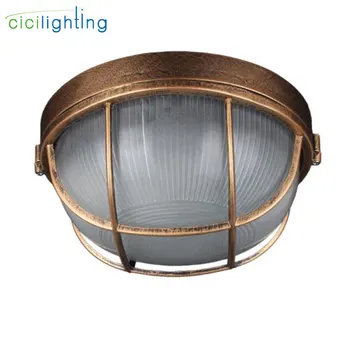 Vintage Udendørs Loftlampe,Bronze, Metal Og Glas Beskyttende Værftet Have Loft Lys,Vandtæt Retro Flush Mount Lys
