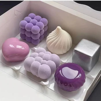 Silicone Mold Wienerbrød 3D Kage Design Mini Cupcake Mousse Muffin Hjertet Boble-Pladsen Bagning Skimmel
