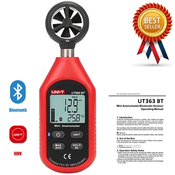 ENHED UT363 UT363BT Mini Håndholdt Vindmåler Med Bluetooth Digital Vind Biomasse Måling af Hastigheden Temperatur Tester.