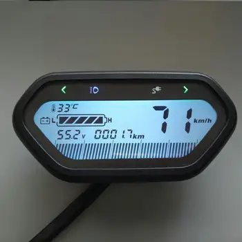 Speedometer LCD-DISPLAY 48v60v72v84v96v120v Lys/ODO/Batteri Niveau Indikator For El-Scooter Måle Cykel Motorcykel Dashboard