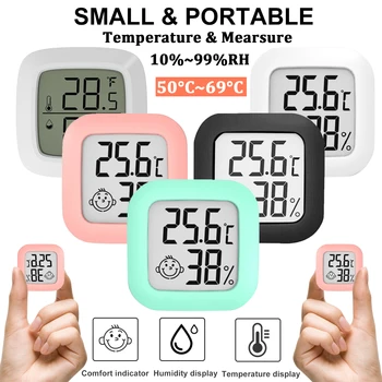 Mini LCD Digital Termometer Hygrometer Temperatur Værelse Måler Sensor Luftfugtighed Meter Indendørs Termometer Temperatur på 50°C 69°C