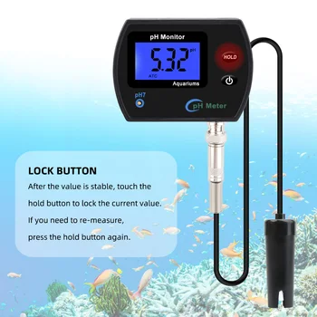 Professionel Nøjagtige PH-Meter til Akvariet Multi-parameter Water Quality Monitor Online PH Overvåge Acidometer OS/EU Stik