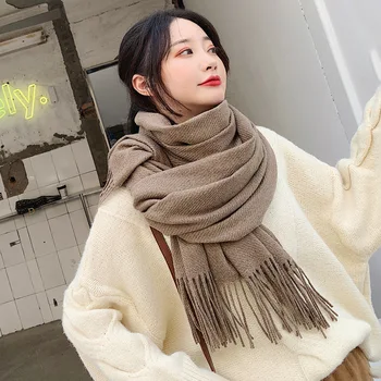 VISROVER nye 20 farver kvinde vinter-tørklæde mode kvindelige cashmere sjaler handfeeling vinter wraps solid farve vinteren hijab Gave