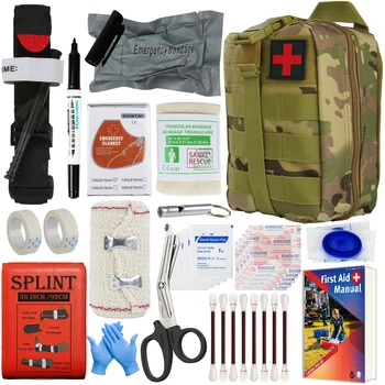 First Aid Kit Udendørs overlevelsesudstyr Molle Taske Medicinsk Nødsituation IFAK Luftvejene Militære Tactical Tourniquet Blødning Israel Bandage