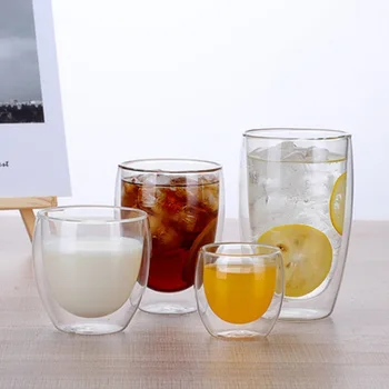 2-6stk 450ml varmebestandig dobbeltvægget Glas Te Kop Øl Og Håndlavet Kreative Sund Kolde Drikke Gennemsigtig Drinkware
