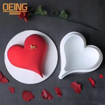 Hjerteformet Silikone Kage form for 3D-Diamond Kærlighed bradepande Fødselsdag Fondan Mousse Chokolade Silikone Wienerbrød Molud Værktøjer