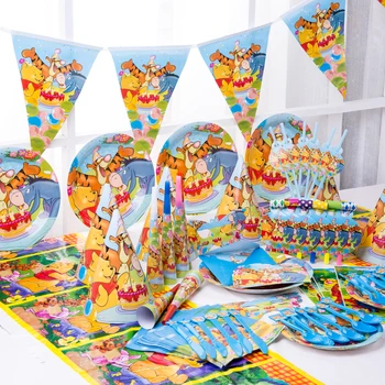 Disney Peter Plys-Års Fødselsdag Part Dekorationer Balloner Disponibel Party Service Fest Dekoration Sæt Kage Topper Tilbehør