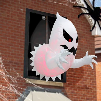 1,4 m Halloween Oppustelig Ghost Horror Vindue Ghost Sammenklappelig Ballon, Udendørs indre Gårdhave Dekoration Sjov Fest Værktøj