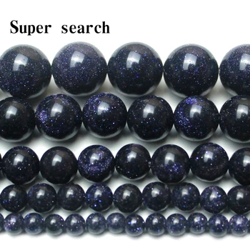 4-12mm Naturlige perles Galaxy Perler Sitara Stjerner Engros Perler Blå sand Sunstone Løse Perler Til Smykker at Gøre DIY