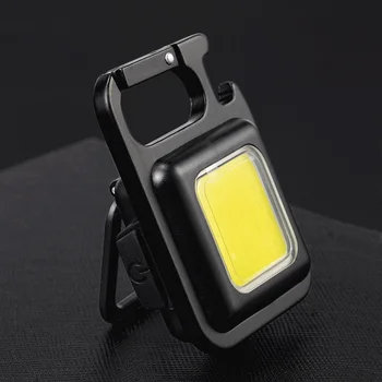 Mini Bærbare Lomme USB-Genopladelig Lommelygte COB Arbejde Lys LED Nøgleringe Til Udendørs Nødsituation Camping Proptrækker Fiskeri