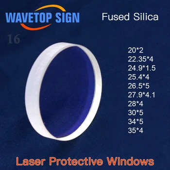 WAveTopSign 1064nm Laser Beskyttende Windows Dia.20-35mm Kvarts kvartsglas for Fiber Laser-Svejsning, Skæring Hoved maskindele